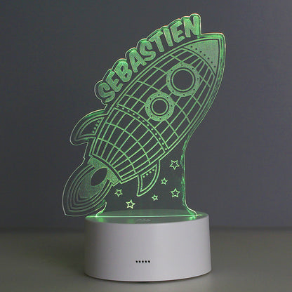 Personalised Rocket LED Colour Changing Night Light
