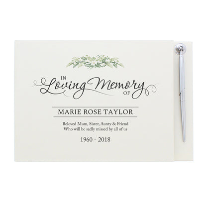 Personalised 'In Loving Memory' Hardback Guest Book & Pen