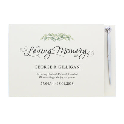 Personalised 'In Loving Memory' Hardback Guest Book & Pen