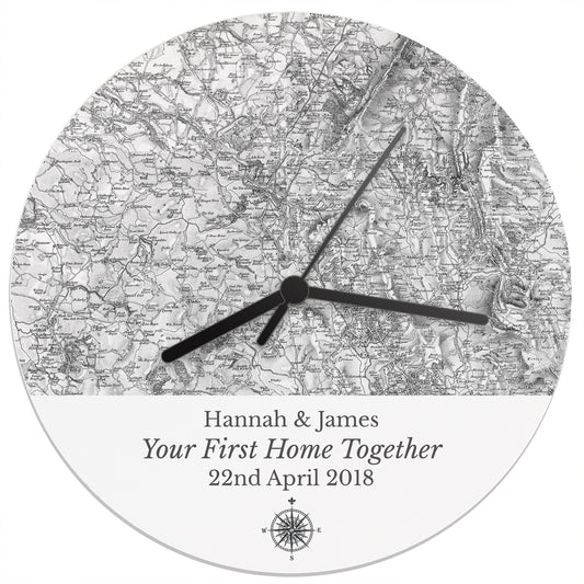 Personalised 1805 - 1874 Old Series Map Wooden Clock