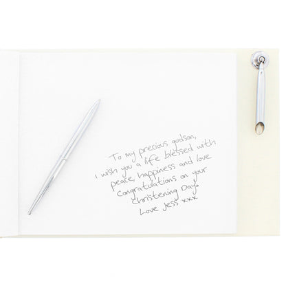 Personalised Christening Hardback Guest Book & Pen