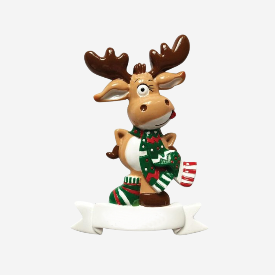 Personalise Your Own Funny Face Reindeer Hanging Christmas Decoration