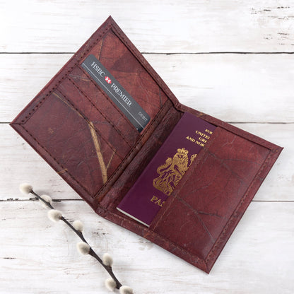 Vegan Teak Leaf Leather Passport Covers