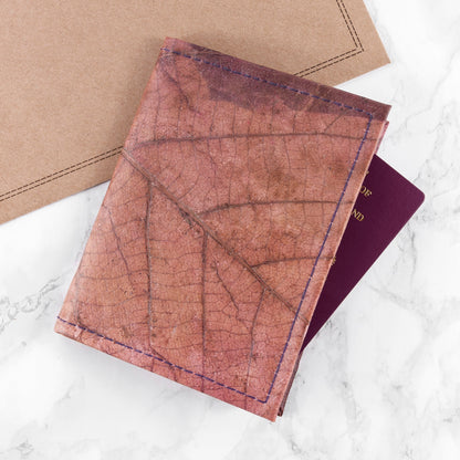 Vegan Teak Leaf Leather Passport Covers