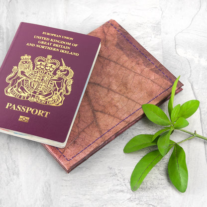 Vegan Teak Leaf Leather Passport Covers