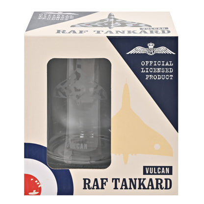 RAF Etched Glass Tankard - Vulcan