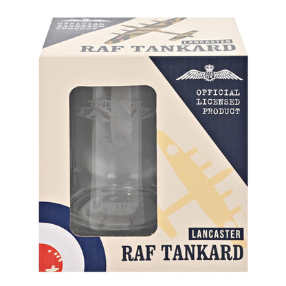 RAF Etched Glass Tankard - Lancaster Bomber