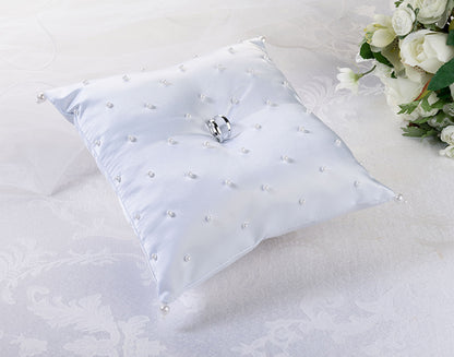 Scattered Pearl Ring Bearer Pillow ~ White