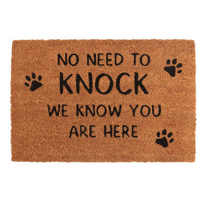 Natural No Need To Knock Dog Doormat