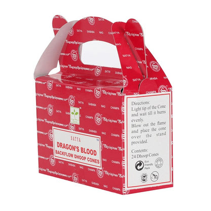 Set of 6 Dragon's Blood Backflow Dhoop Cones by Satya (6/30)