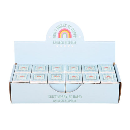 Set of 24 Pocket Positivity Rainbow Glass Keepsake Gifts in Display