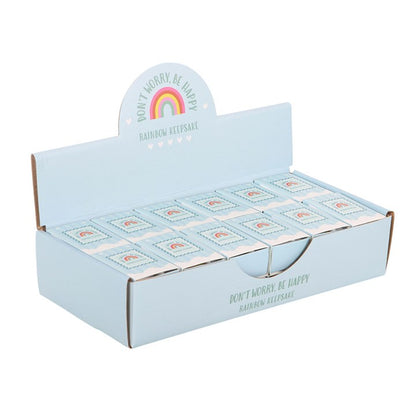 Set of 24 Pocket Positivity Rainbow Glass Keepsake Gifts in Display