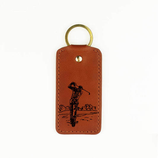 Golf Leather Keyring
