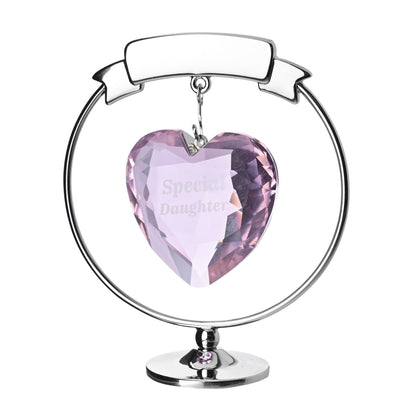 Crystocraft Chrome Plated Circle & Heart - Special Daughter