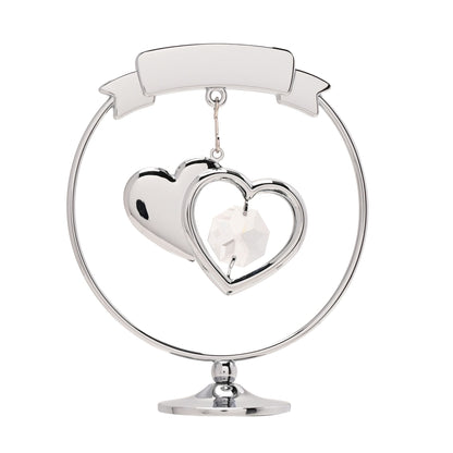 Crystocraft Chrome Circle Ring - 2 Hearts - 25th Anniversary