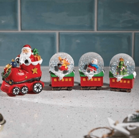 Christmas Santa Train Snow Globe Decoration
