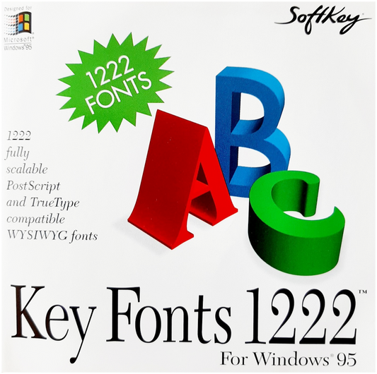 1996 Softkey CD-ROM of Key Fonts 1222 for Windows