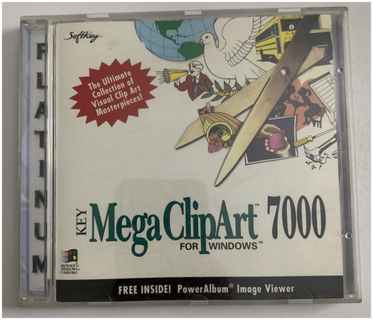 1996 Softkey CD-ROM of Key Mega ClipArt 7000 for Windows