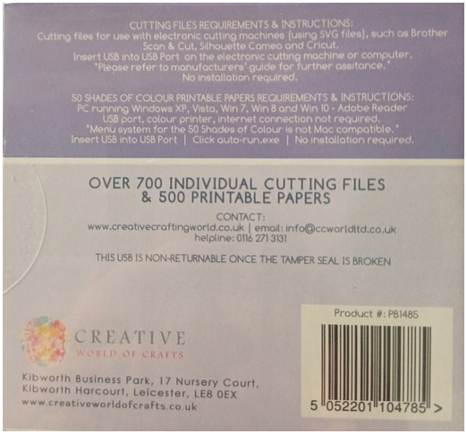 The Paper Boutique Vol II, Mixed Cutting Files & Papers on USB Memory Stick