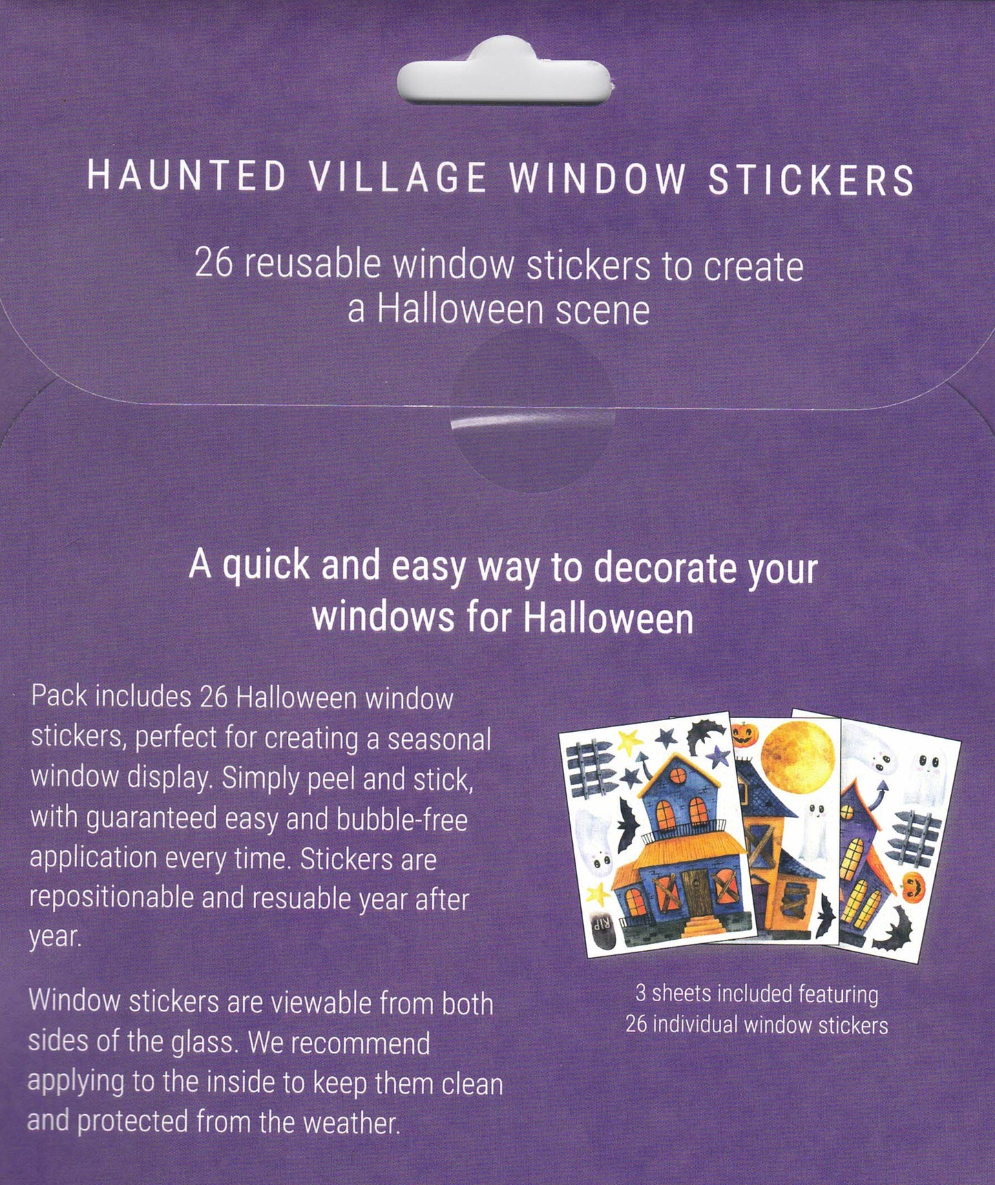 Haunted Village Halloween Window Sticket Set