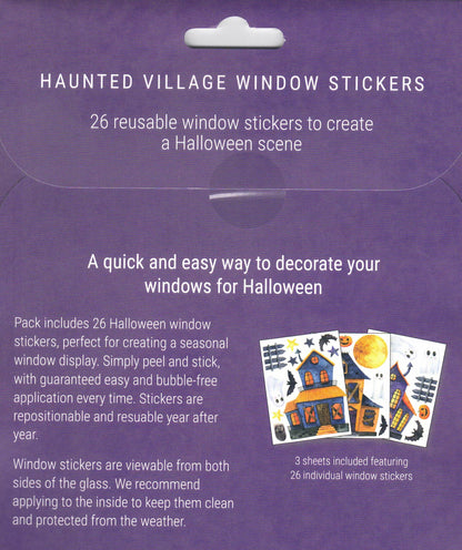 Haunted Village Halloween Window Sticket Set