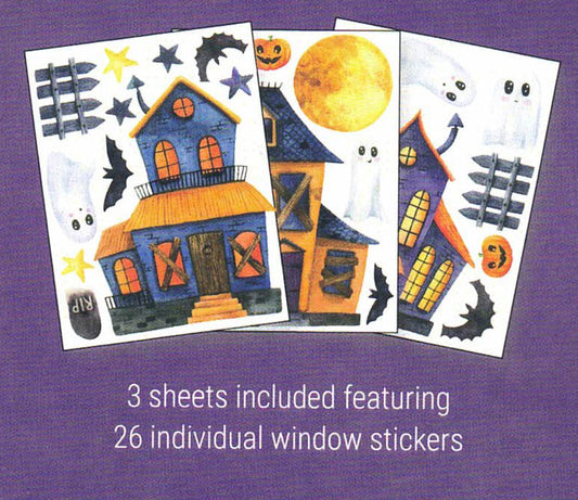 Haunted Village Halloween Window Sticket Set