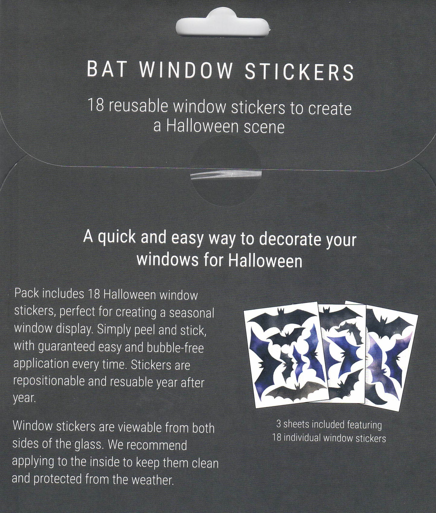 Bat Halloween Window Sticker Set