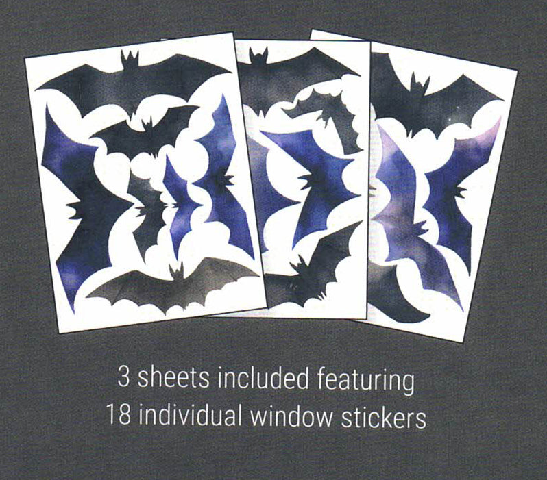 Bat Halloween Window Sticker Set