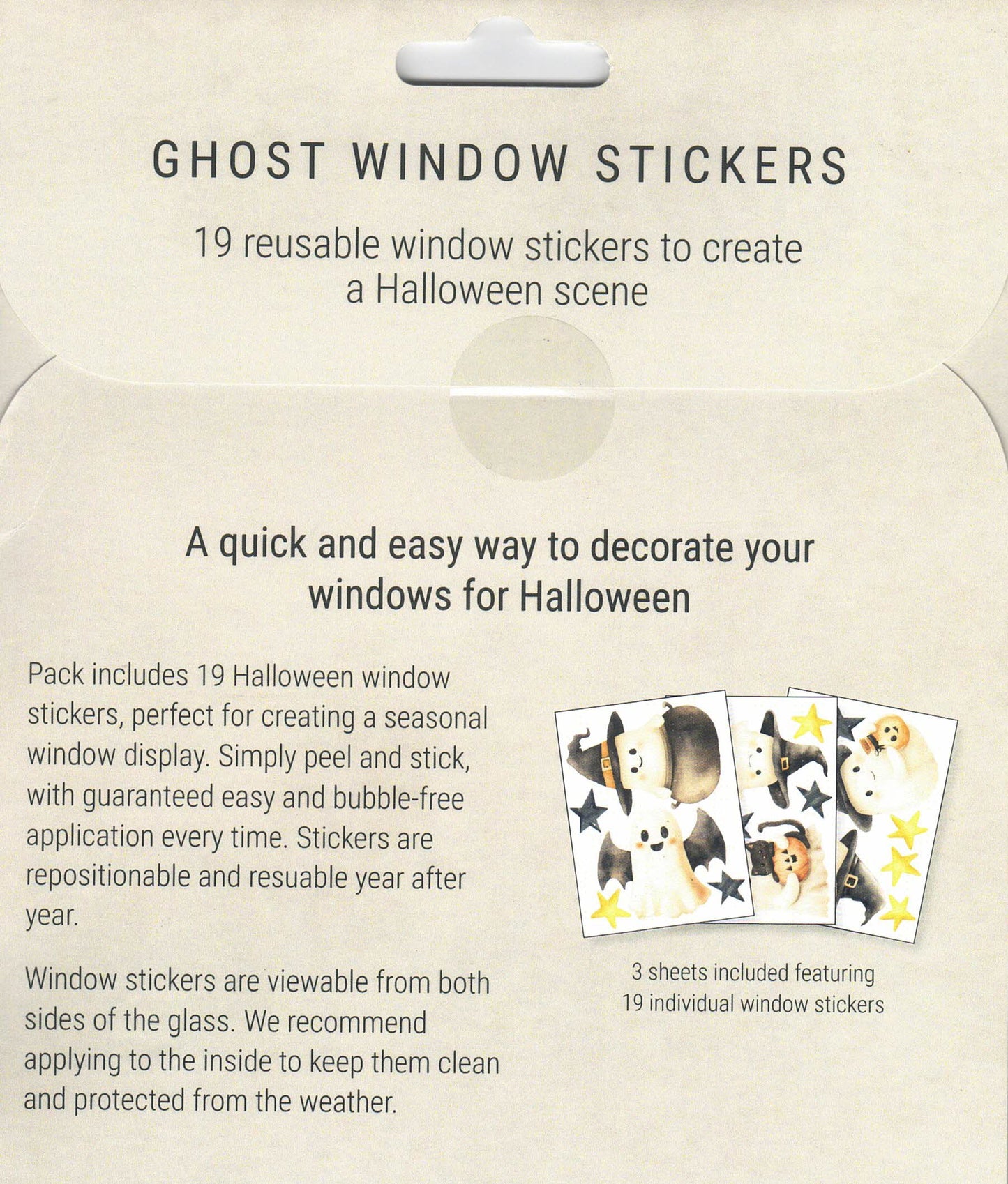 Ghost Halloween Window Sticker Set