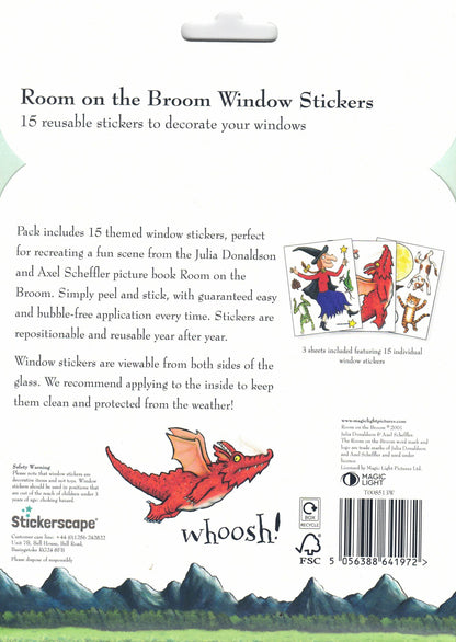 Room on the Broom Halloween Window Sticker Set