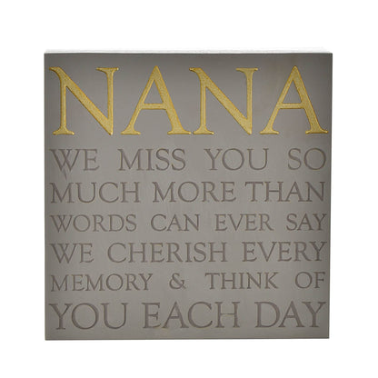 Thoughts of You Memorial Square Plaque - Nana