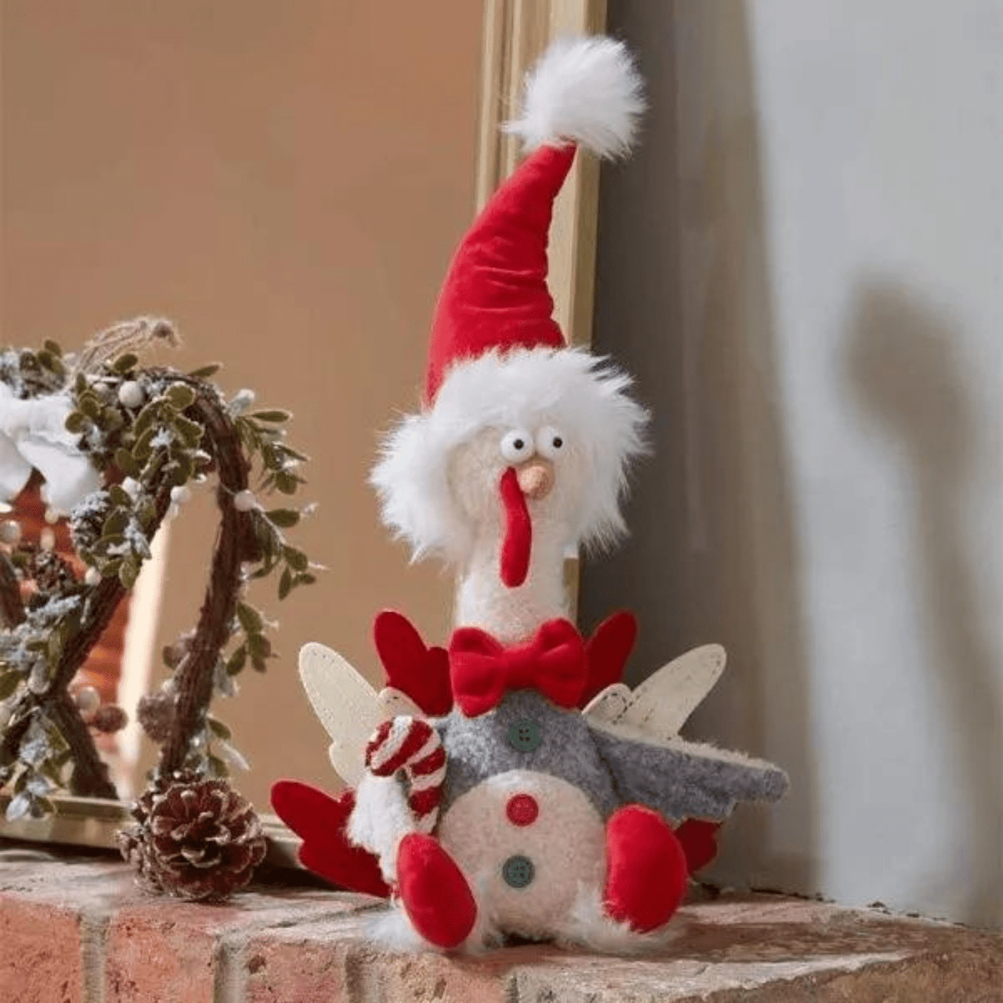 Christmas Turkey Sitting Plush Ornament