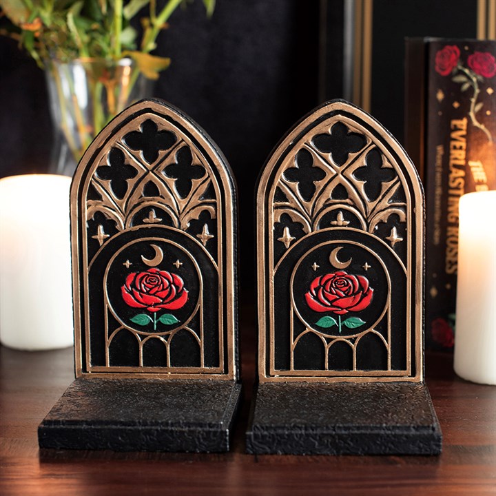 Gothic Rose Cathedral Arch Bookends