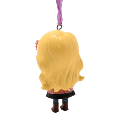 Luna Lovegood hanging tree decoration, blonde hair back view