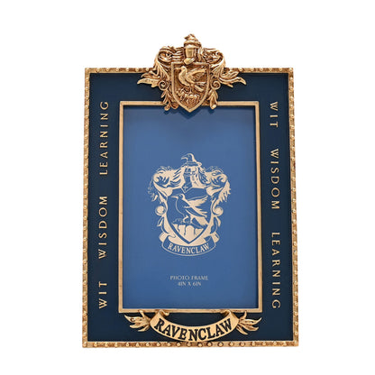 Ravenclaw crest photo frame with gold detailing, blue mat, and “Ravenclaw” banner