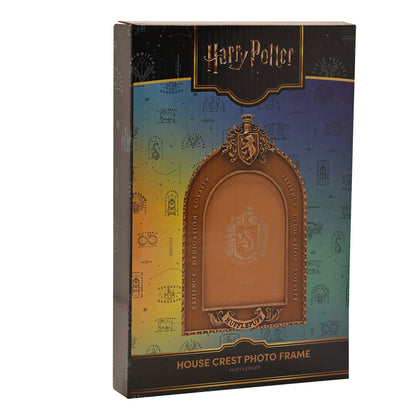 Harry Potter Hufflepuff house crest photo frame box with gold arched frame artwork