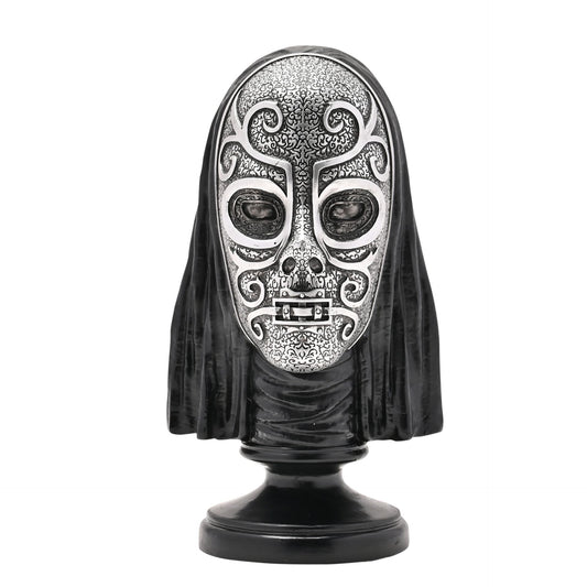 Death Eater bust figurine with detailed silver mask and flowing black hood