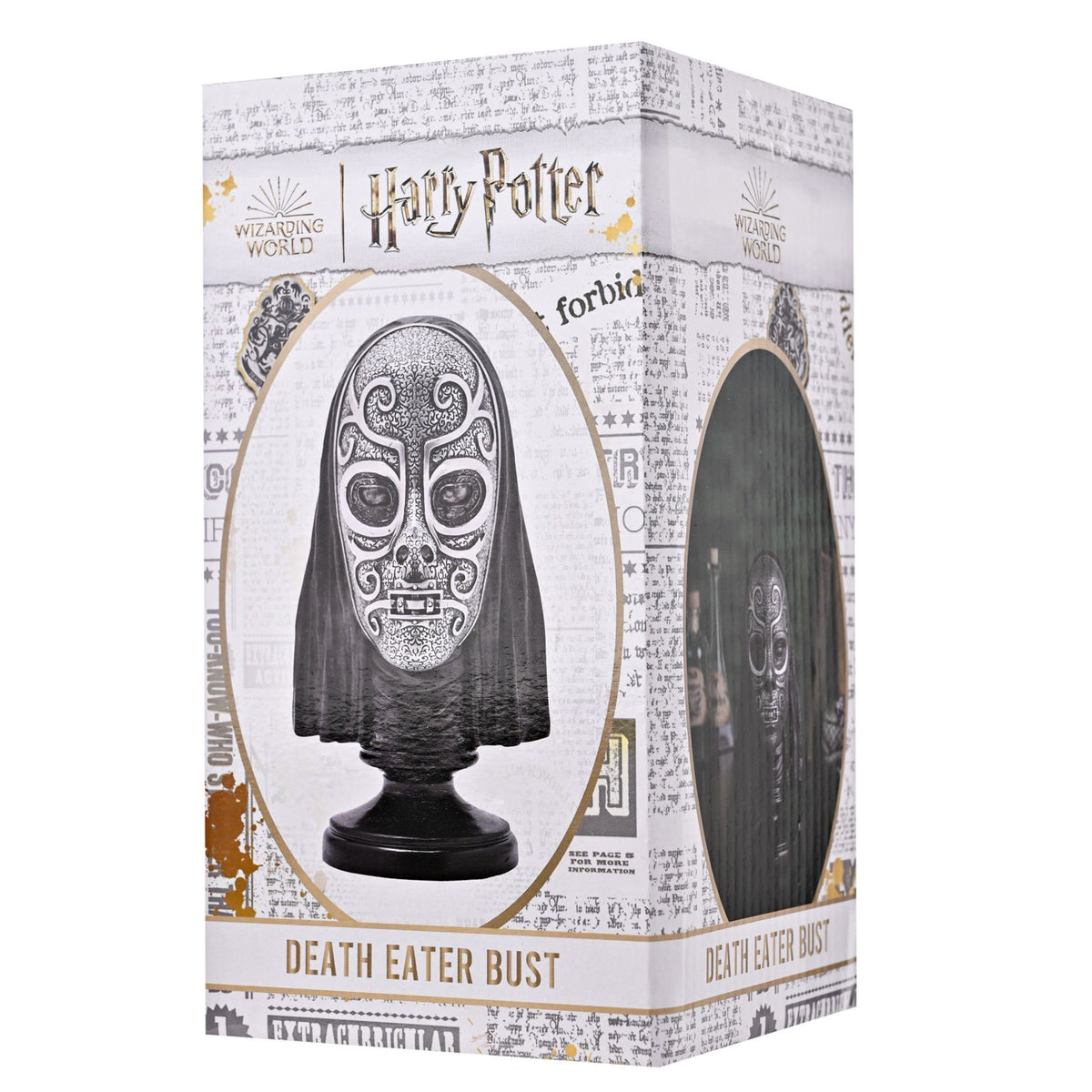 Death Eater bust figurine gift box with hooded mask artwork