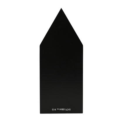 Black wooden plaque back side with small copyright text near the bottom