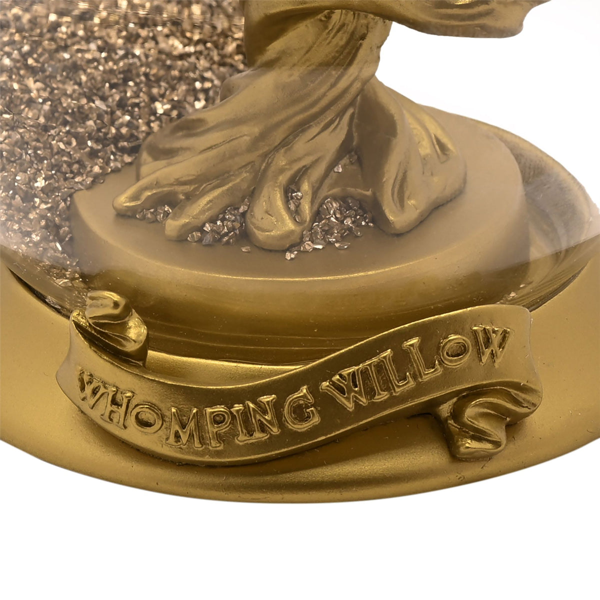 Whomping Willow bauble base with engraved lettering and glittered gold tree trunk detail