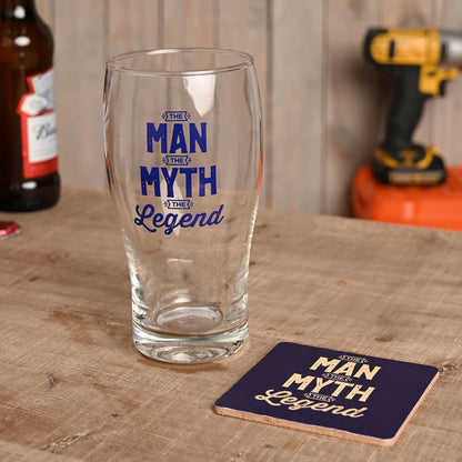Well Crafted Pint Glass and Coaster Set - The Legend