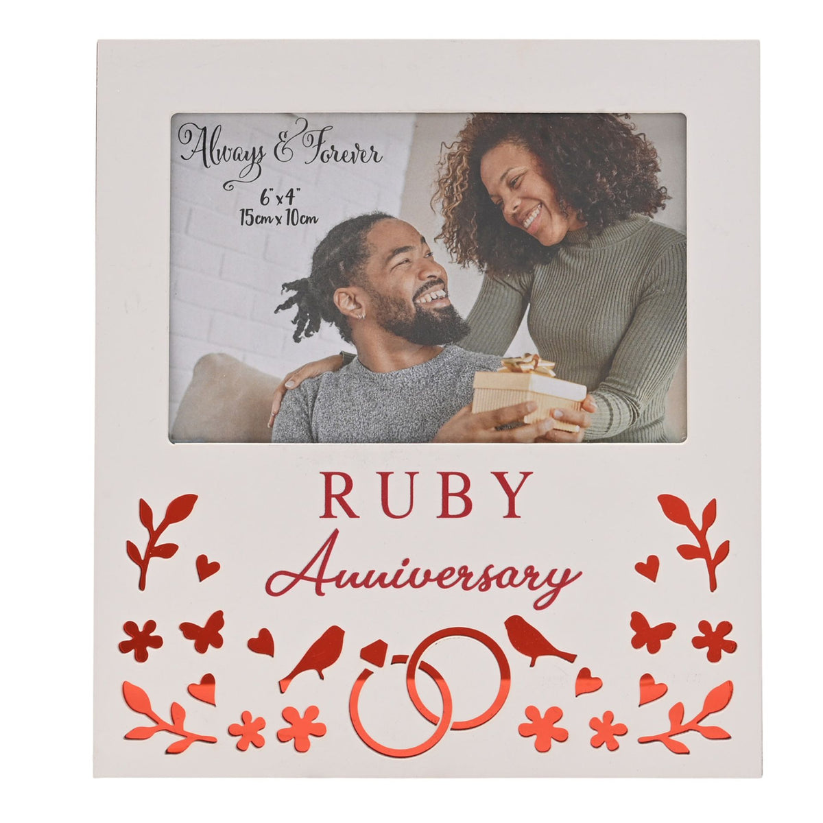 Always & Forever Photo Frame 6 x 4ins - Ruby Anniversary
