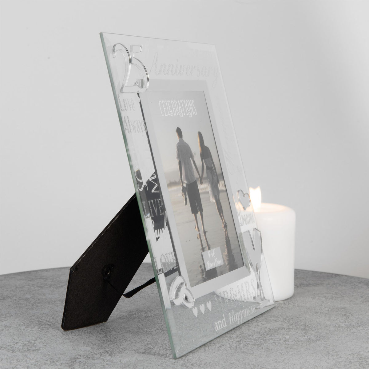Mirror 3D Words  Anniversary Frame 4" x 6" - 25