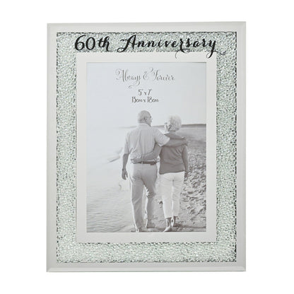 Celebrations Crystal Border Frame 5" x 7" - 60th Anniversary