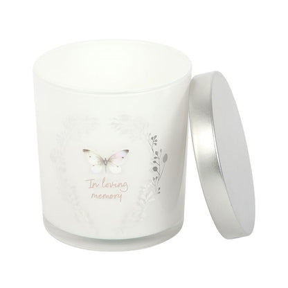 In Loving Memory White Butterfly Vanilla Candle