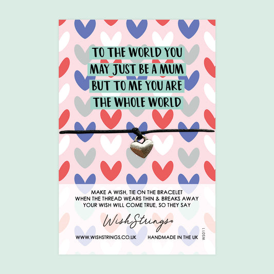 WishStrings ‘World’s Best Mum’ Wish Bracelet | Thoughtful Thank You Gift for Mum | Meaningful Wish Bracelet to Show Love & Appreciation