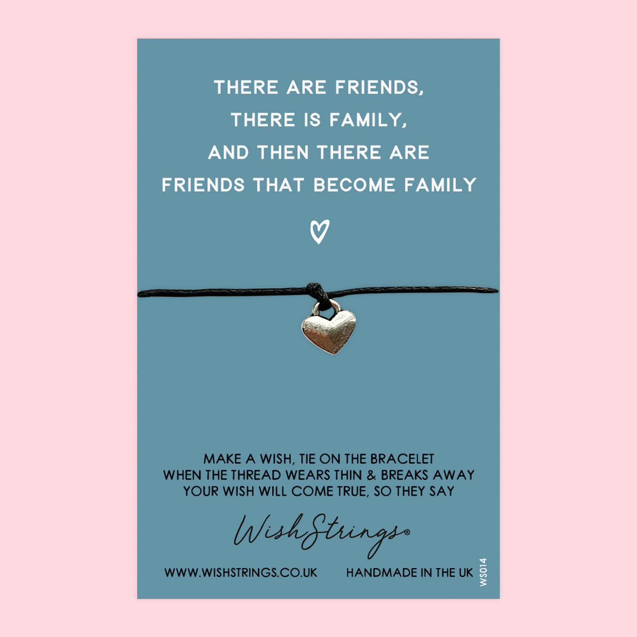 WishStrings ‘Friends That Become Family’ Wish Bracelet | Thoughtful Friendship Gift | Meaningful Thank You Gift for a Special Friend