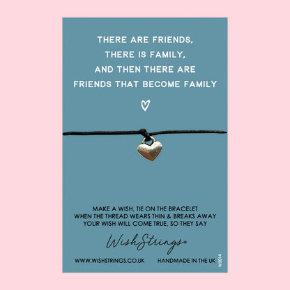 WishStrings ‘Friends That Become Family’ Wish Bracelet | Thoughtful Friendship Gift | Meaningful Thank You Gift for a Special Friend