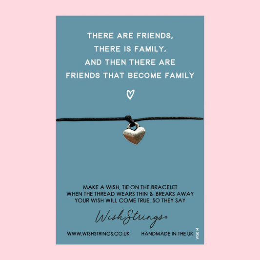 WishStrings ‘Friends That Become Family’ Wish Bracelet | Thoughtful Friendship Gift | Meaningful Thank You Gift for a Special Friend