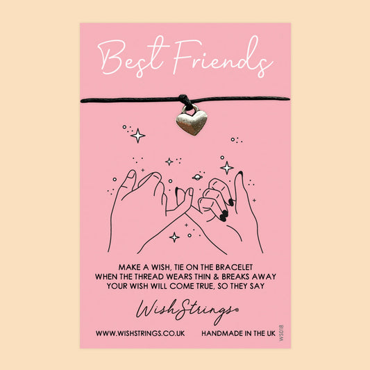 WishStrings ‘Best Friends’ Pinky Promise Wish Bracelet | Thoughtful Gift for Friendship | Meaningful BFF Bracelet for Besties